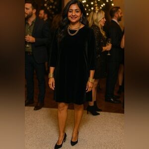 Elegant Black Velvet Dress